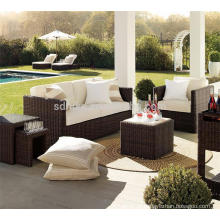 DE- (409) mobiliário de piscina conjunto de rattan conjunto de sofá de piscina